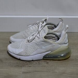 Nike Air Max 270 Big Kids White & Silver Sneakers Size Youth 6